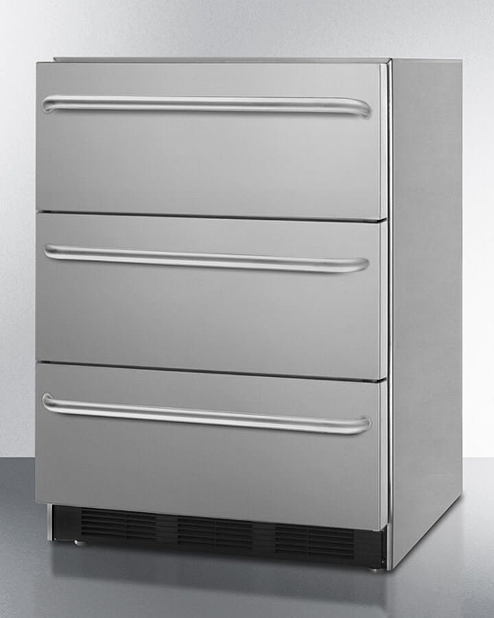 Summit SP6DBSSTB7ADA 24 Inch Undercounter 3Drawer Refrigerator with 3.