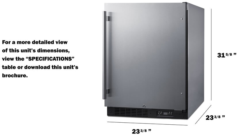Summit ALFZ51CSS 24 Wide Built in All Freezer ADA Compliant