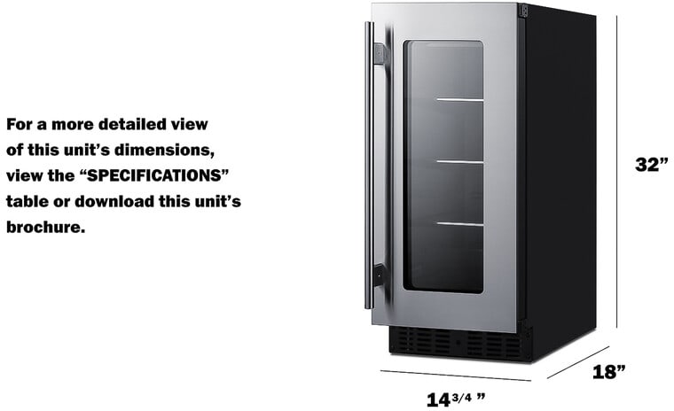 Summit ASDG1521 15 Inch Built-In Beverage Center with 1.8 cu. ft
