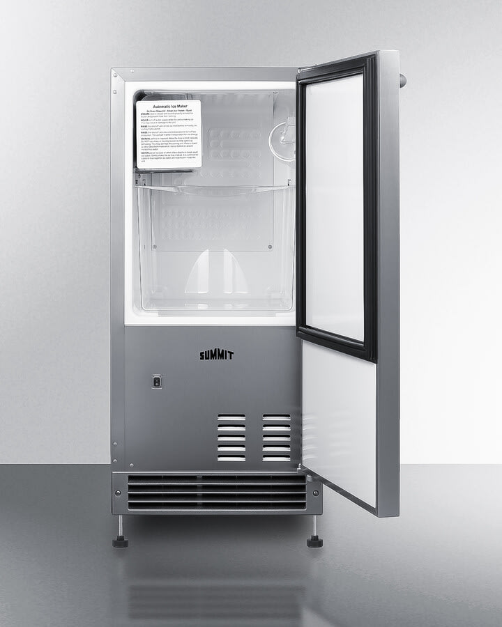 Summit BIM271OS 15 Inch Built-In Outdoor Ice Maker with 22 lbs