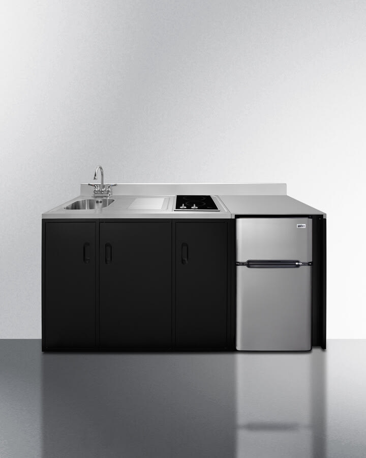 Summit CK72ADASINKL 72 Inch All-In-One Kitchenette with 2-Door ...