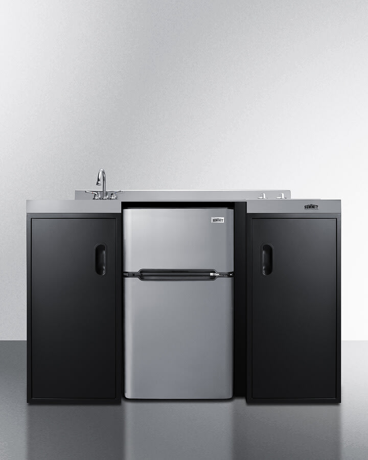 Summit CK55ADASINKL 54 Inch All-In-One Kitchenette with 3.2 cu. ft