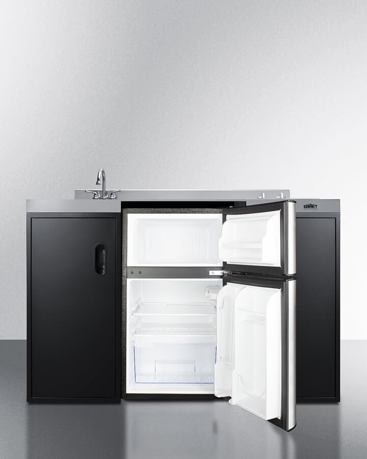 Summit CK55ADASINKL 54 Inch All-In-One Kitchenette with 3.2 cu. ft