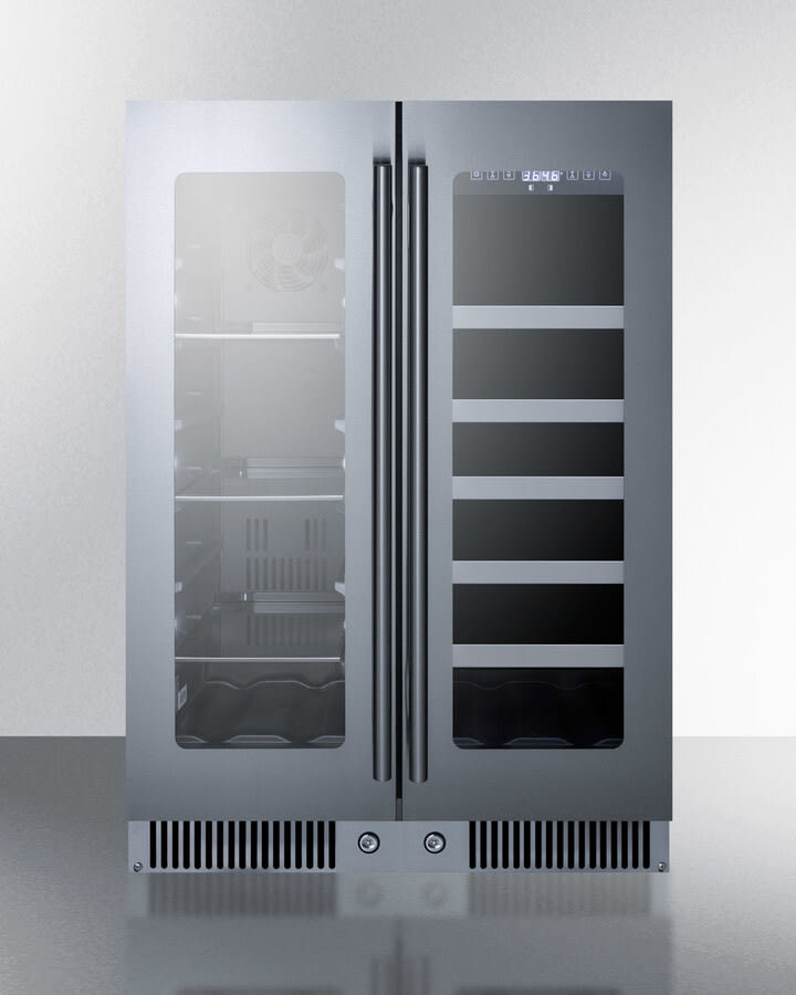 Summit CLFD243WBV 24 Inch BuiltIn Dual Zone Beverage Center with 17 Bottles/5.1 cu. ft