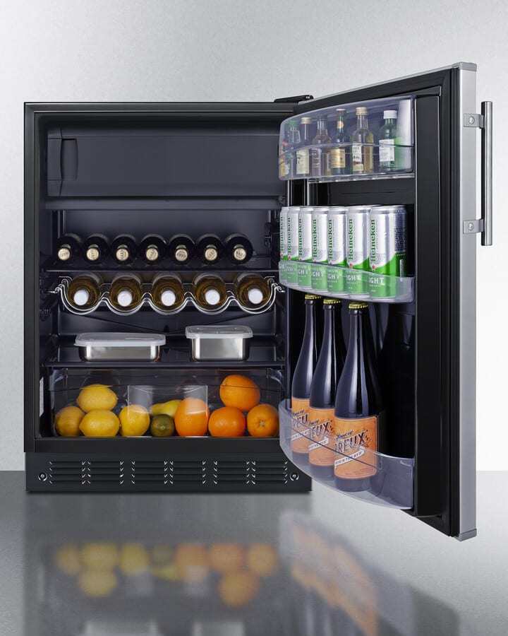 Summit CT66BK2SSADA 24 Inch Freestanding Compact Refrigerator with