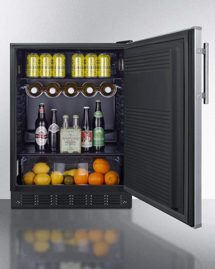 Summit FF708BLSS 24 Inch Freestanding Undercounter Refrigerator