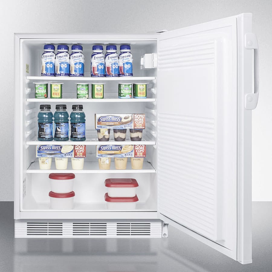 Summit AL750WBI 24 Inch Built-In Refrigerator-Freezer with 5.5 Cu. Ft. Capacity, Adjustable Shelves, Deep Shelf Space, Hidden Evaporator, Automatic Defrost, and ADA Compliant