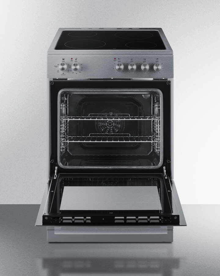 Summit REXT24SS 24 Inch Slide-In Electric Range with 4 Cooking
