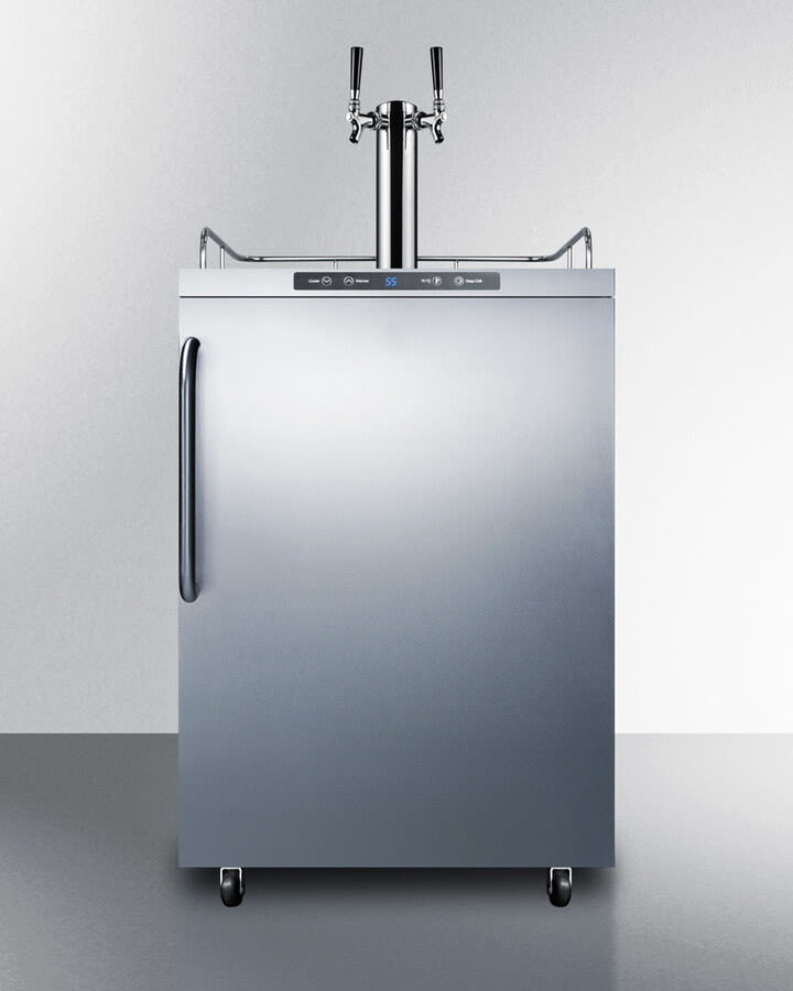 Summit SBC635MOS7TWIN 24 Inch Freestanding Outdoor Kegerator with 5.6