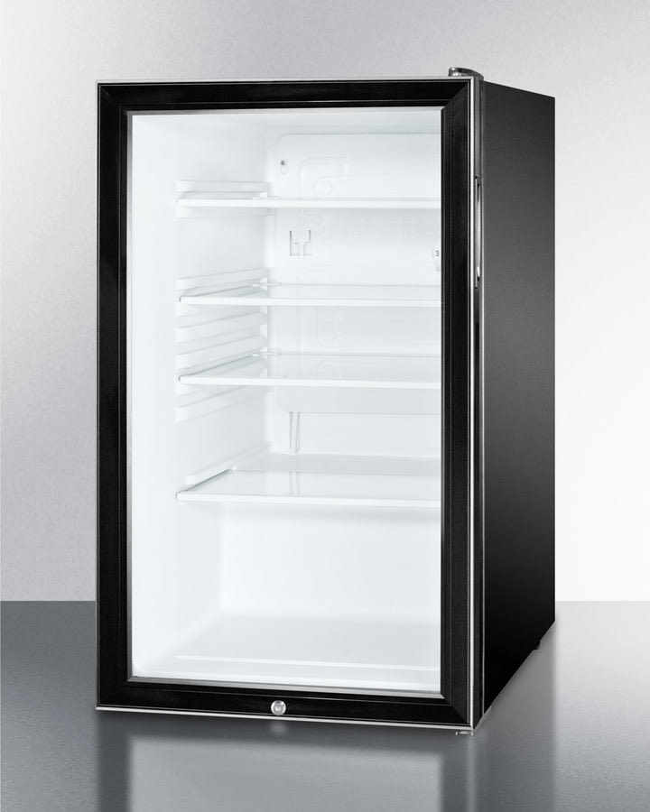 Summit SCR500BL7ADA 20 Inch Commercial Glass Door Refrigerator with 4.1