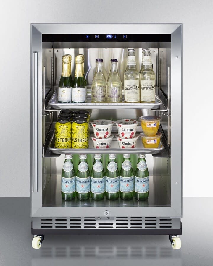 Summit SCR611GLOSRI 24 Inch Outdoor Freestanding Beverage Center