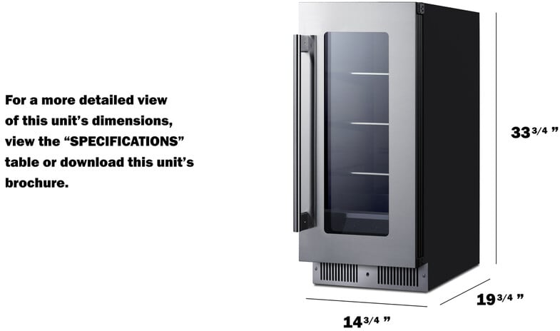 Summit SDHG1533 15 Inch Built-In Beverage Center with 1.9 cu. ft