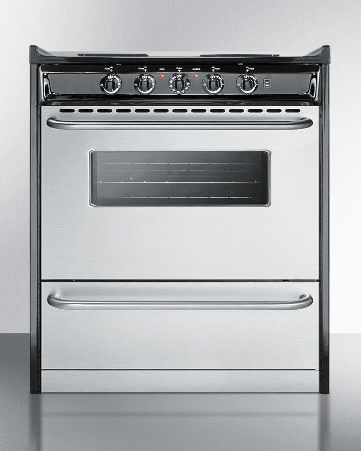 Summit TEM210BRWY 30 Inch Freestanding Electric Range with 4 Coil Burners,  3.7 cu. ft. Oven Capacity, Storage Drawer, Oven Window, Adjustable Oven  Racks, Chrome Drip Pans, Indicator Lights, Waist-High Broiler, and ADA  Compliant