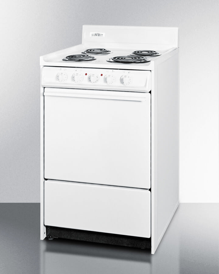 Summit 20 White Electric Coil Range - WEM110