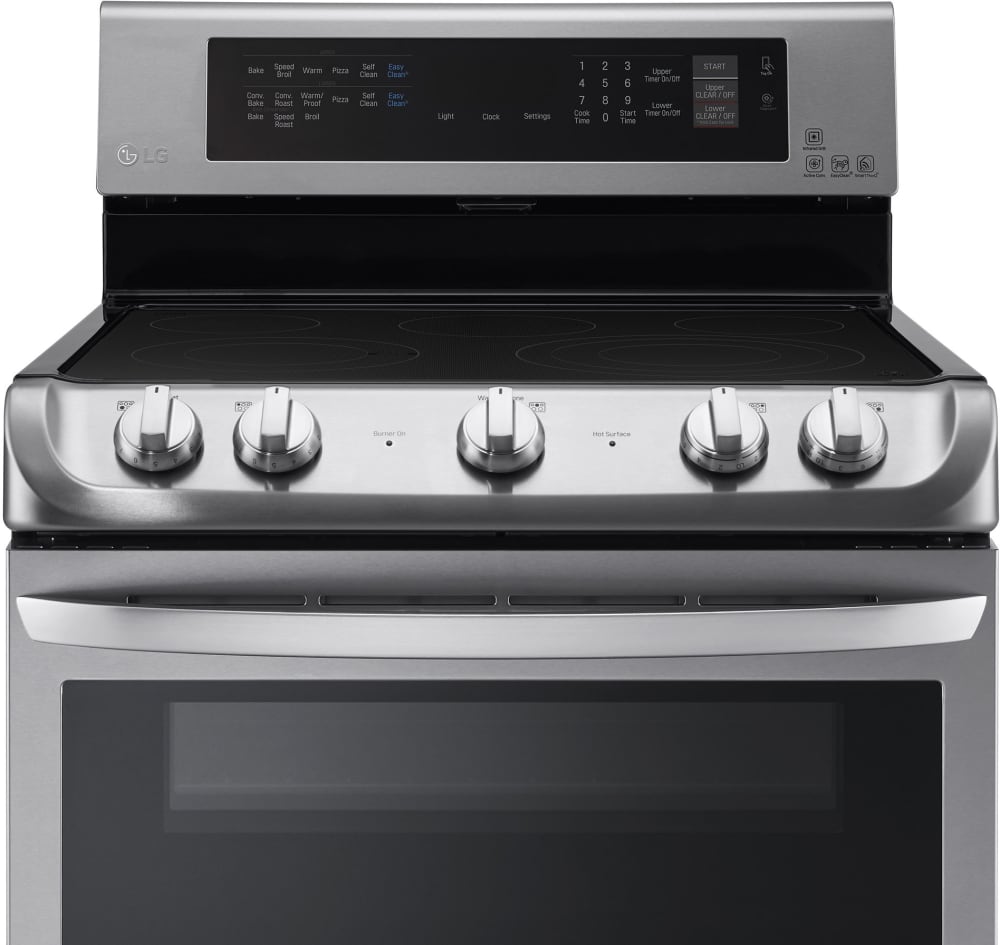 LG 7.3 Cu.Ft. Electric Double Oven Range with ProBake Convection, EasyClean , SmoothTouch, 5 Element, Stainless Steel - Silver