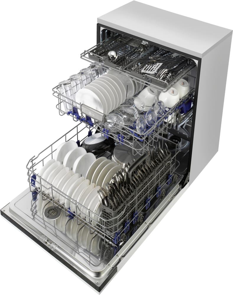 LG LDF7774BB Fully Integrated Dishwasher with SenseClean EasyRack Plus System 3rd Rack Dual Control Sanitize 15 Place Settings 6 Wash Cycles 44 dBA LoDecibel Quiet Operation and ENERGY STAR Rated Blac...