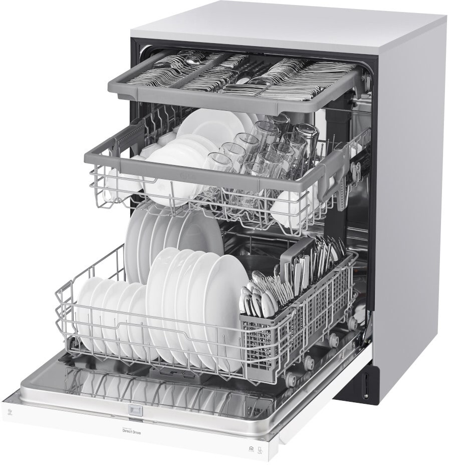 LG LDFN4542W 24 Inch Full Console Dishwasher with 15 Place Settings
