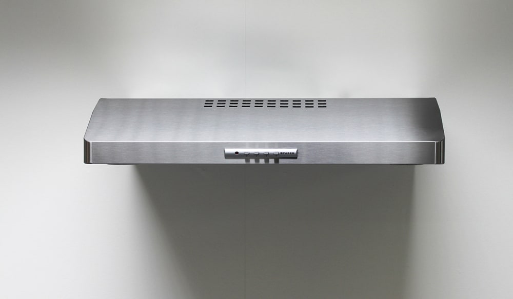 Faber FLEX24SS300 Under Cabinet Range Hood with 3-Speed, 300 CFM Blower,  Slide Control, Dishwasher Safe Mesh Filter, LED Lighting, Stainless Steel  Front, Easy Snap Installation, and ADA Compliant: 24 Inch