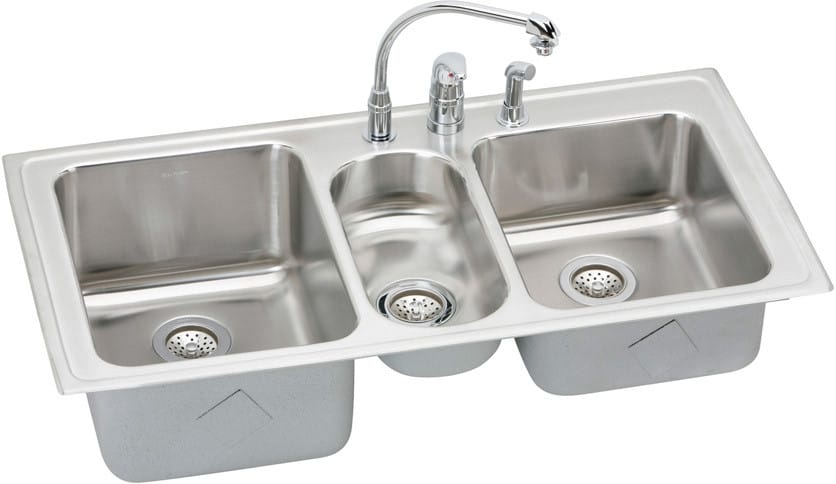 Elkay LGR4322C3 43 Inch Top Mount Triple Bowl Stainless Steel Sink