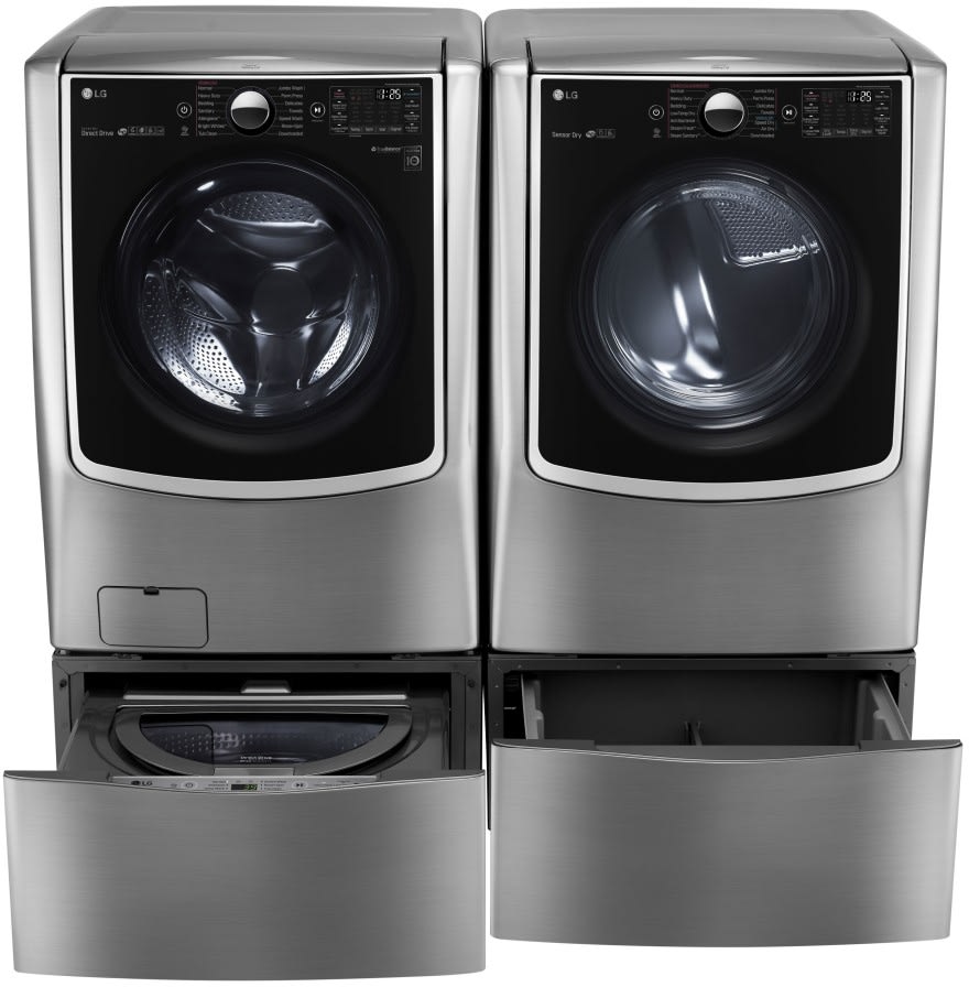 LG LGWADRETUR3G Side-by-Side on SideKick Pedestals Washer