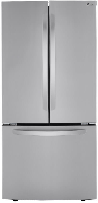 LG LRFCS25D3S 33 Inch 3-Door French Door Refrigerator with 25.1 Cu. Ft. Capacity, Spill Protector™ Glass Shelves, Door Cooling+, Print Proof, Multi-Air Flow System, Sabbath Mode, Smart Diagnosis, Ice Maker, UL Listed, CSA Certified, and ENERGY STAR® Qualified