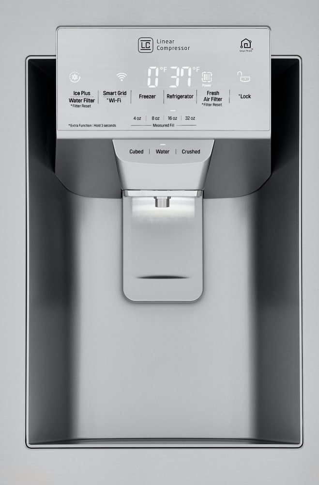 Lg Lrfds3006s 36 Inch Printproof French Door Smart Refrigerator With 29 7 Cu Ft Capacity Door In Door Wifi Multi Air Flow Ice Water Dispenser Ada Compliant Energy Star And Star K Certified Printproof Stainless Steel