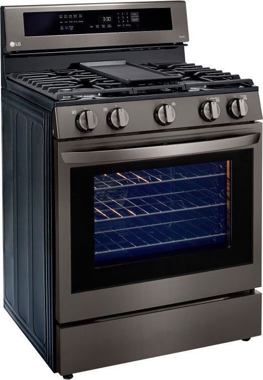 LG LRGL5825D 30 Inch Freestanding Gas Smart Range with 5 Sealed Burners,  5.8 Cu. Ft. Oven Capacity, Storage Drawer, Air Fry with True Convection,  EasyClean®+Self Clean, InstaView™, Wi-Fi, Cast Iron Griddle, and