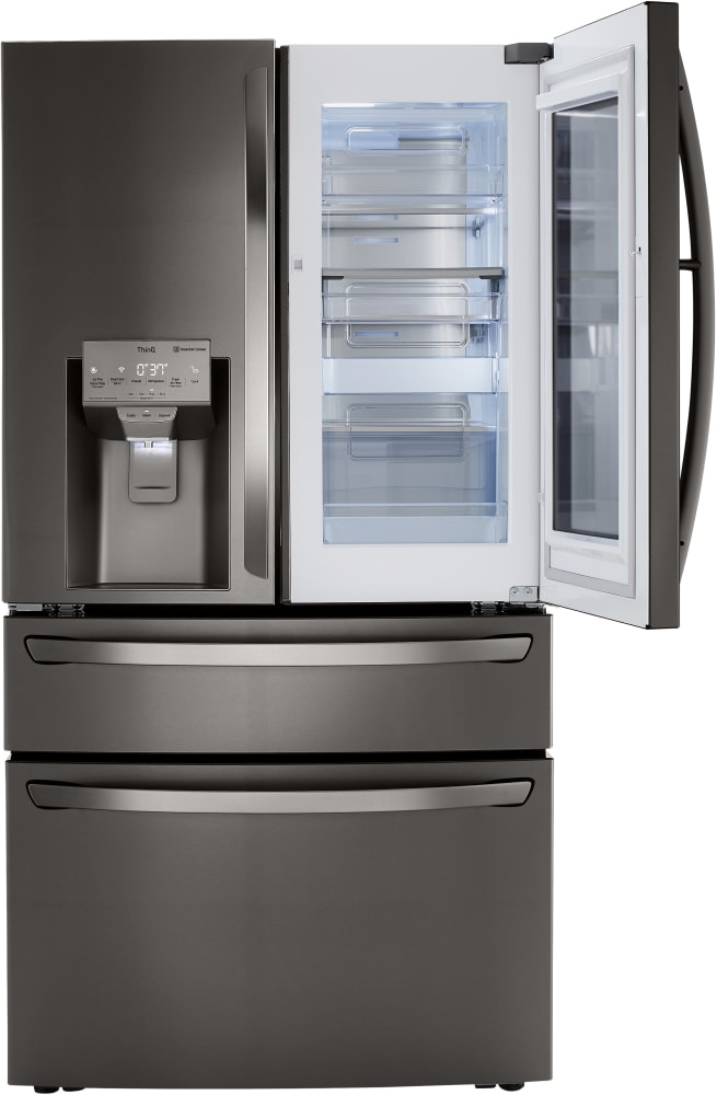 Lg Lrmvs3006d 36 Inch Smart French Door Craft Ice Refrigerator With 29 5 Cu Ft Capacity Instaview Door In Door Full Convert Drawer Dual Ice Maker Child Lock Door Alarm Smart Cooling Plus Wifi And Energy