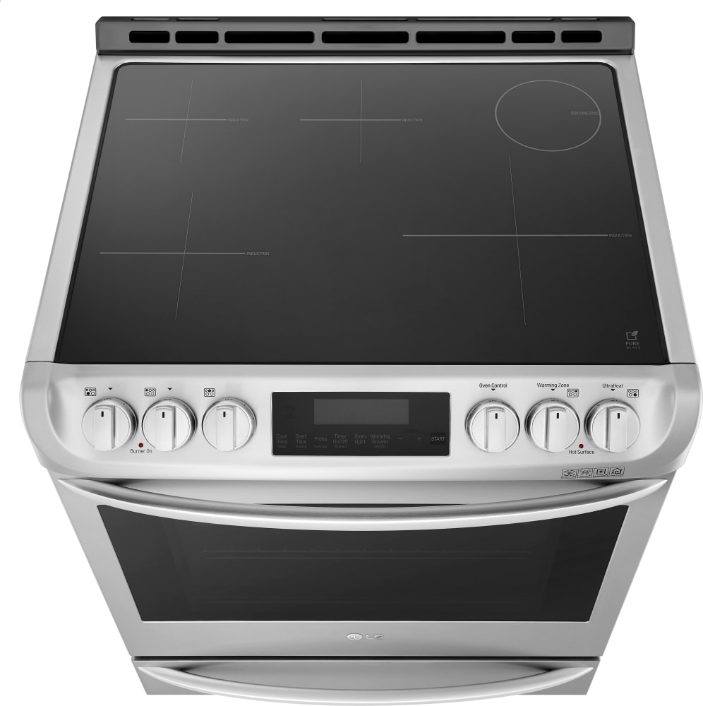 LG LSE4617ST 30 Inch Slide-In Induction Smart Range with 5 Cooktop Zones, 6.3 cu. ft. Capacity, Warming Drawer, ProBake Convection, EasyClean®, Infrared Heating™, SmartDiagnosis™, Wi-Fi Connectivity, Power Induction Cooktop, and ADA Compliant