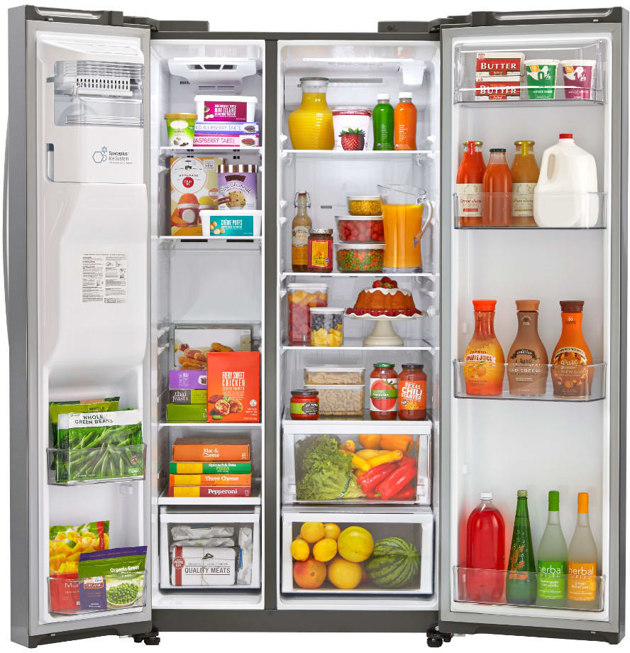 LG LSXS26336S 36 Inch Side-by-Side Refrigerator with External