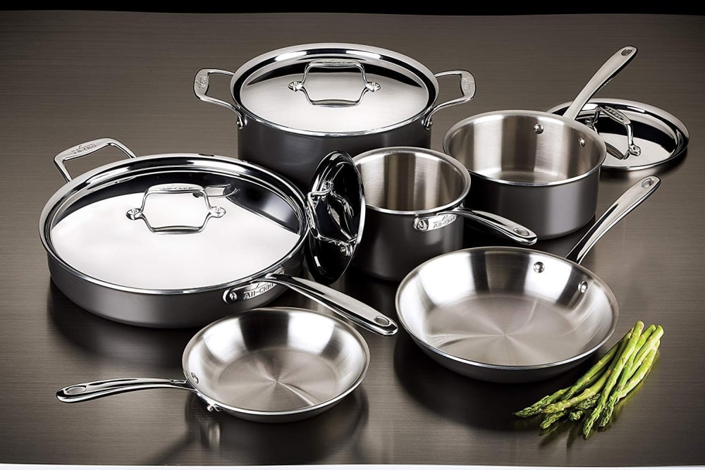 All Clad LTD30010R 10Piece LTD Cookware Set with 3Ply Stainless Steel