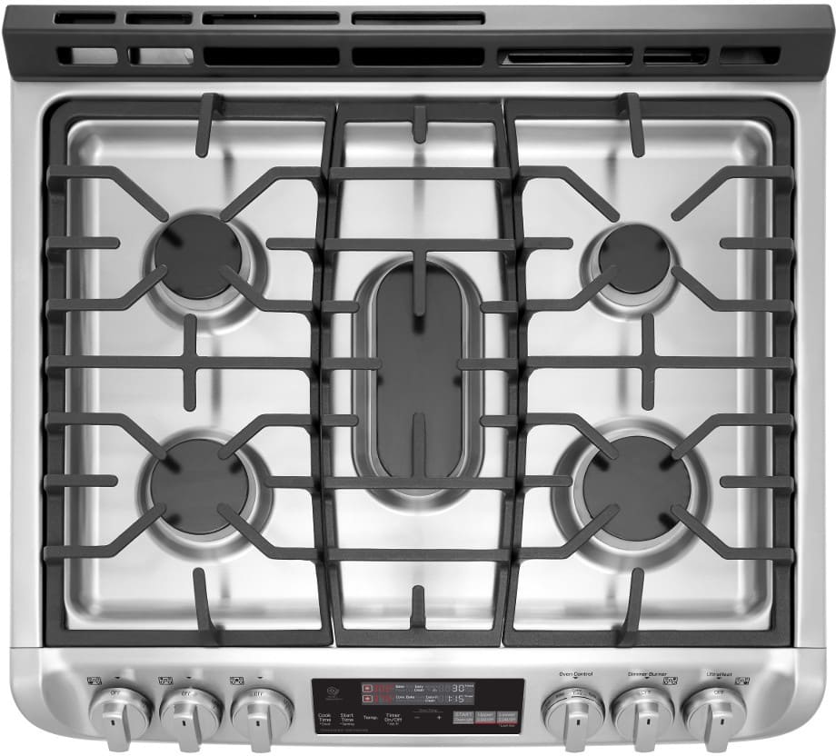 LG LTG4715ST 30 Inch SlideIn Gas Smart Range with 5 Sealed Burners, Double Oven, 6.9 Cu. Ft