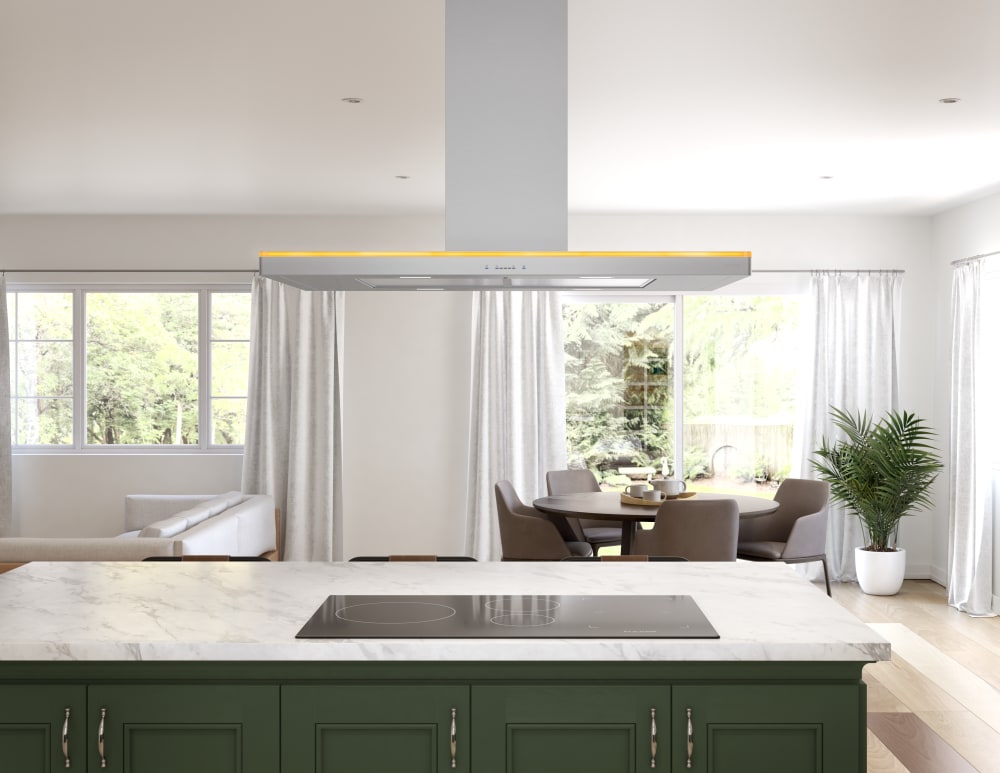 Zephyr ZLCE42CS Island Mount Range Hood with 5-Speed 600 CFM
