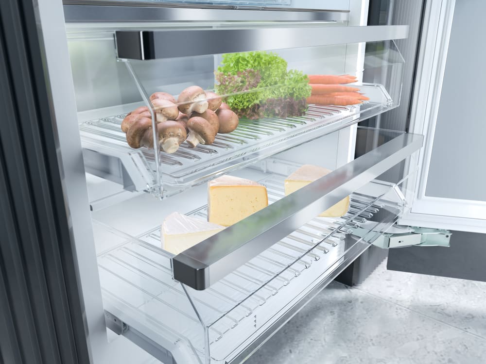 Miele KF2902VI 36 Inch Smart Built-In Bottom-Freezer Refrigerator with WiFiConn@ct, 19.6 Cu. Ft. Total Capacity, Push2Open, MasterSensor, MasterFresh, DynaCool, DuplexCool Pro, NoFrost, BrilliantLight, MaxLoad Hinge, and Overflow Protection: Panel Ready, Right Hinge