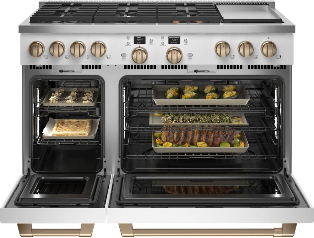 Cafe C2Y486P4TW2 48 Inch Smart Professional Dual Fuel Range with 6