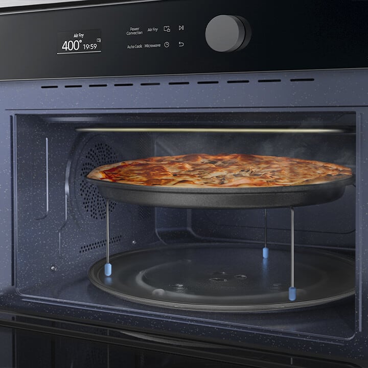 Samsung MC12DB8700CK 1.2 cu. ft. Countertop Smart Microwave Oven with 900 Watts Power Convection PowerGrill Duo Air Fry Grilling Element Wi Fi Glass Turntable and Optional Trim Kit