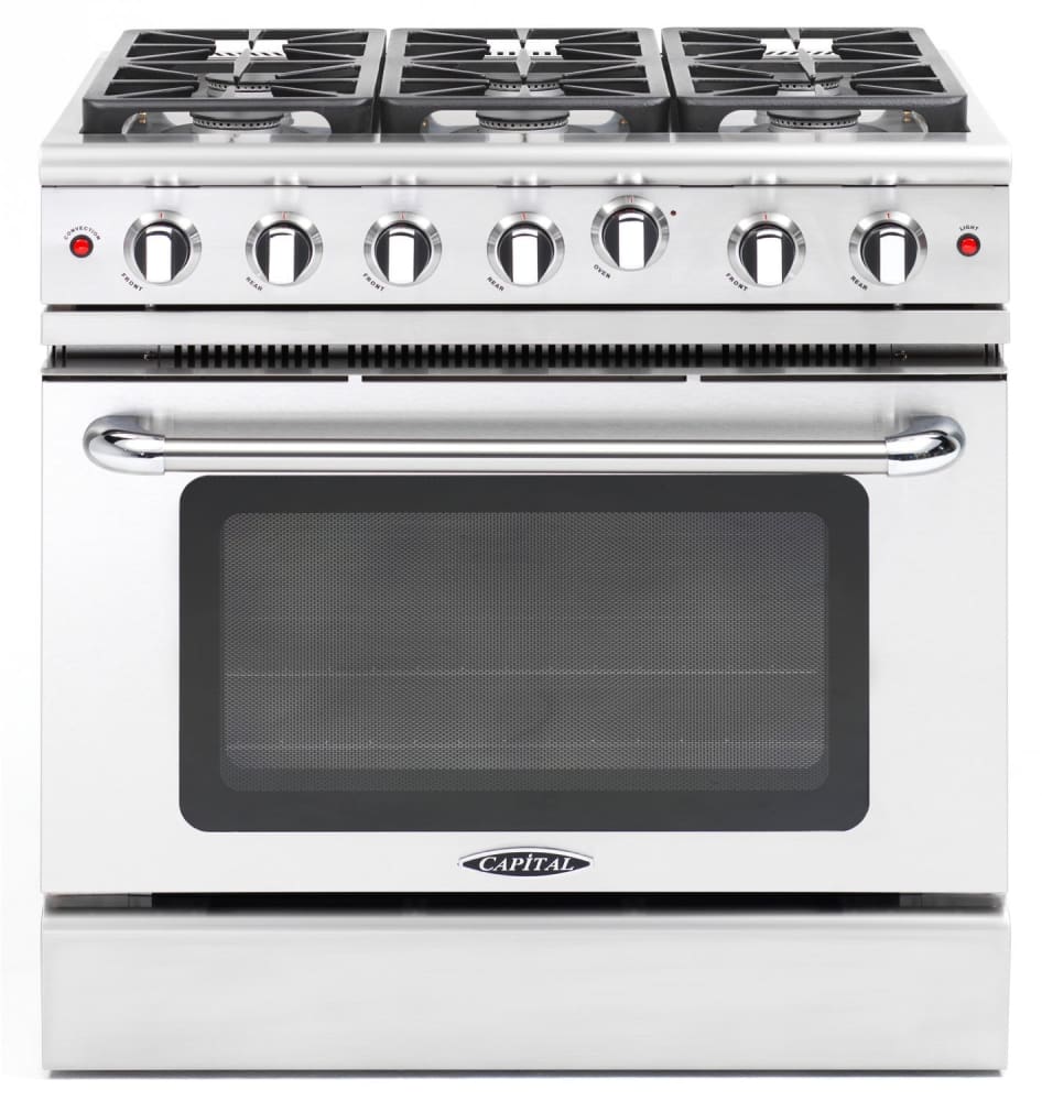 Capital MCR366L 36 Inch Pro-Style Gas Range with 6 Sealed Burners