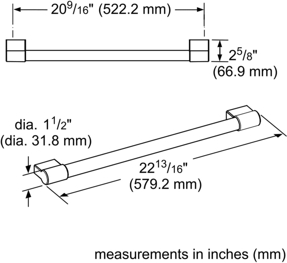 Thermador PR22HNDL20 22Inch Professional Handle for UnderCounter