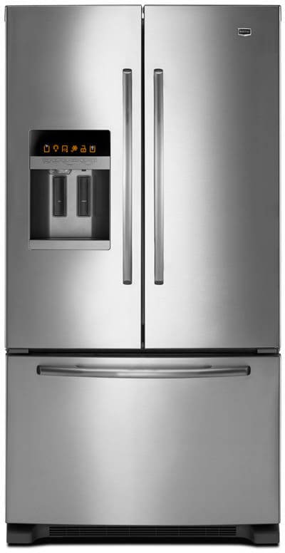 Fingerprint Resistant Stainless Steel 30 Inch Wide French Door Refrigerator With Exterior Water Dispenser 20 Cu Ft Mfw2055frz Maytag