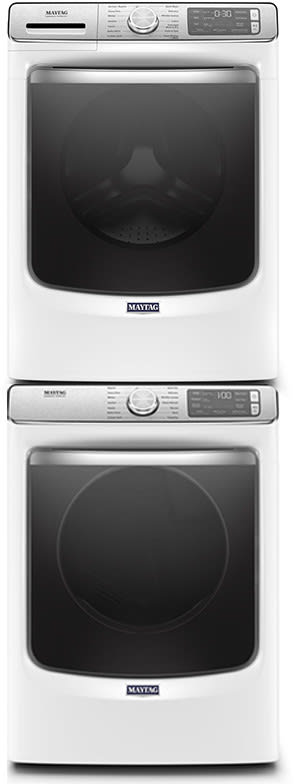 Maytag MAWADREW86303 Stacked Washer & Dryer Set with Front Load Washer and Electric Dryer in White