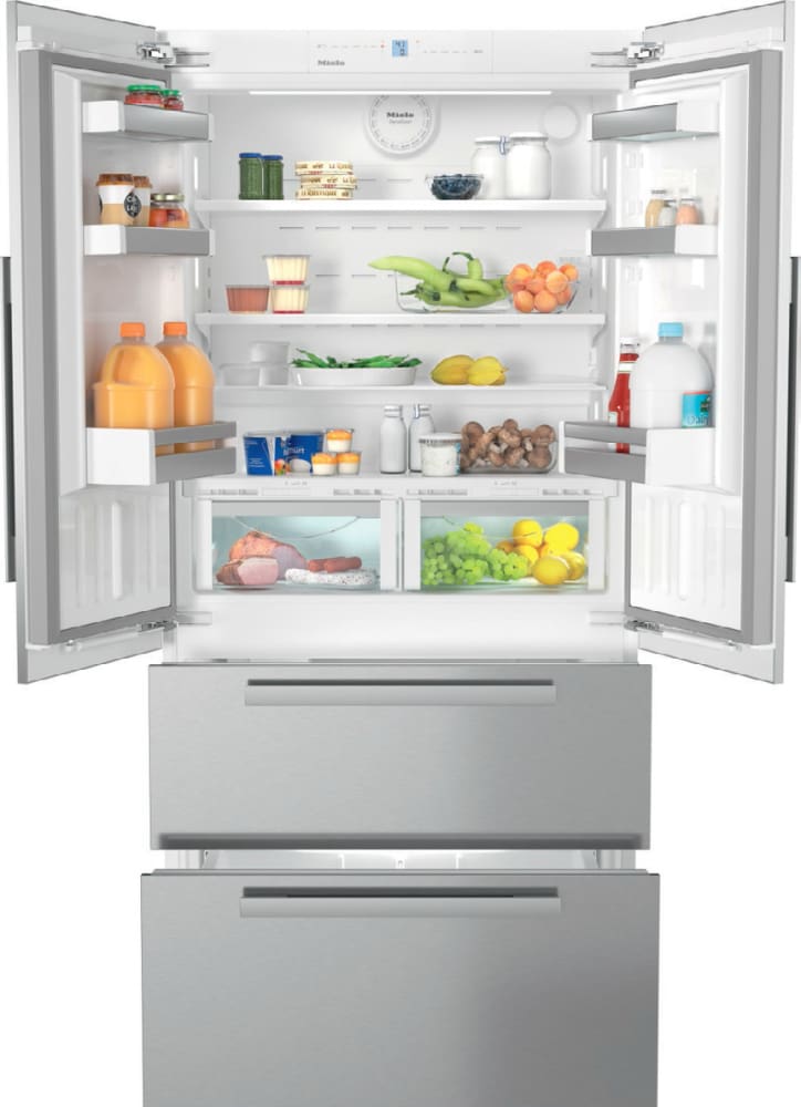 Miele KFNF9955IDE 36 Inch 4-Door Built-In Panel Ready French Door Refrigerator with 18.9 cu. ft. Capacity, PerfectFresh Cooling Technology, Spillproof Glass Shelving, Gallon Door Storage, Double Freezer Drawers, Soft Close Door, Ice Maker, ENERGY STAR and Sabbath Mode