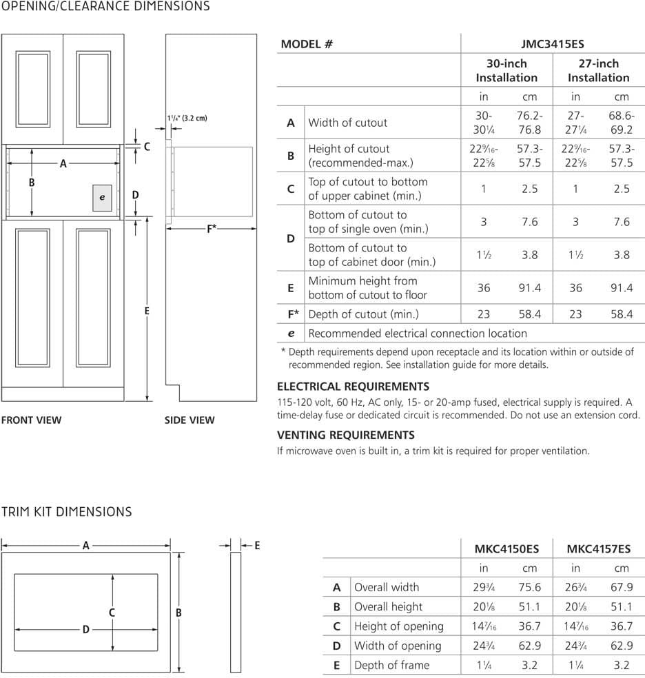 JennAir MKC4157ES 27 Inch Stainless Steel Flush Convection Microwave