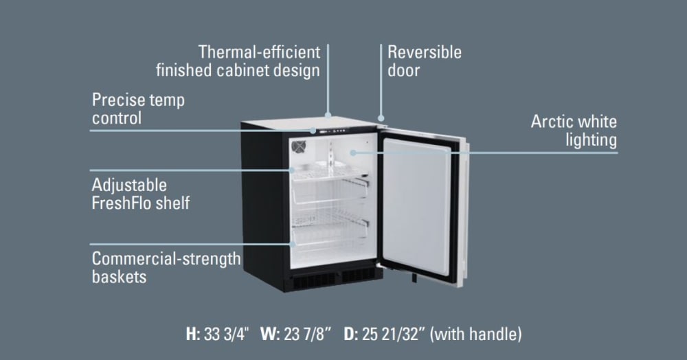 Marvel MLFZ224IS01A 24 Inch BuiltIn Undercounter All Freezer with 4.7