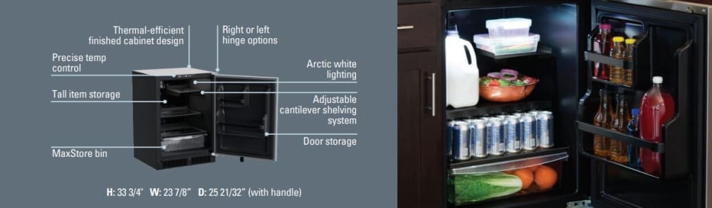 Marvel MLRE124IS21A 24 Inch Built-In All Refrigerator with 5.1 Cu