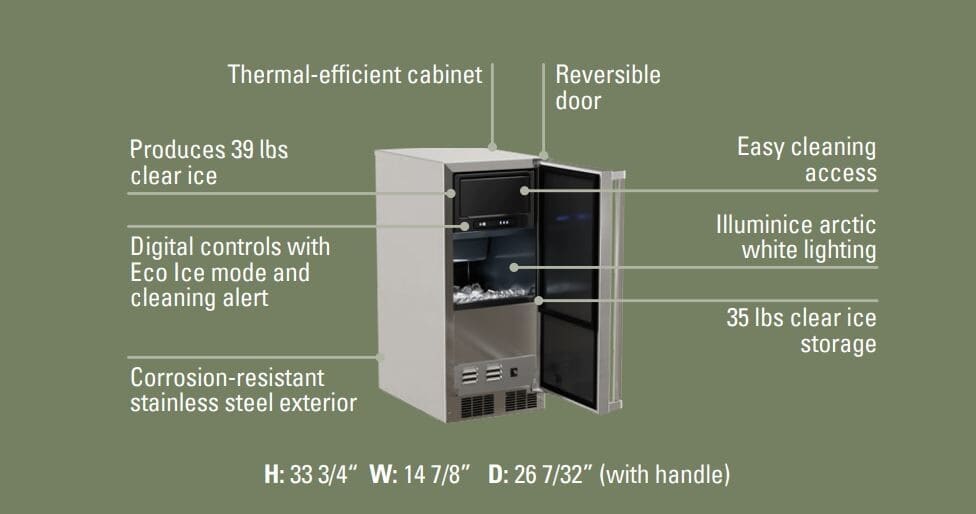 Marvel MOCP215SS01A 15 Inch Outdoor Built-In Undercounter Clear