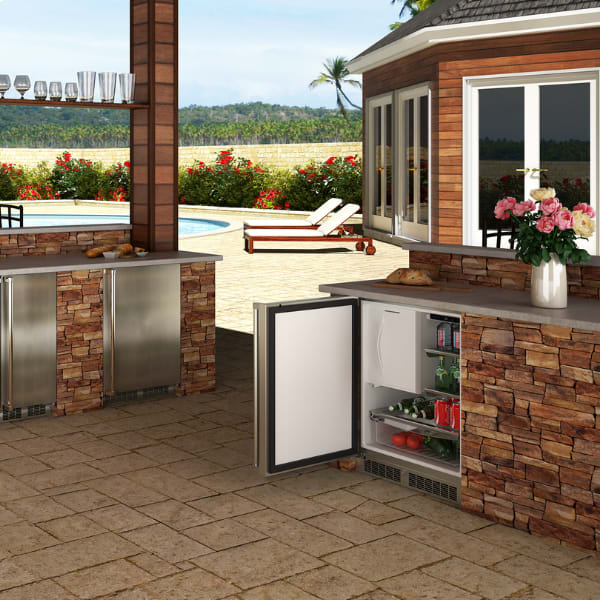 Marvel Stainless Steel Outdoor Built-In Freezer with Lock, 24-Inch  (MOFZ224SS31A)