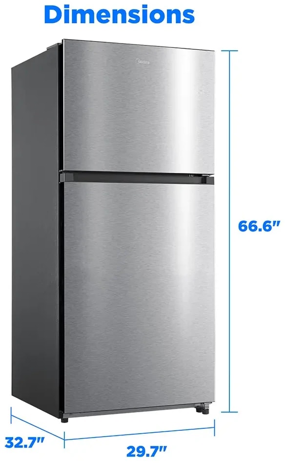 Midea MRT21D3BST 30 Inch Freestanding Top Freezer Refrigerator