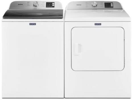 Maytag MAWADREW6201 Side-by-Side Washer & Dryer Set with Top Load Washer and Electric Dryer in White
