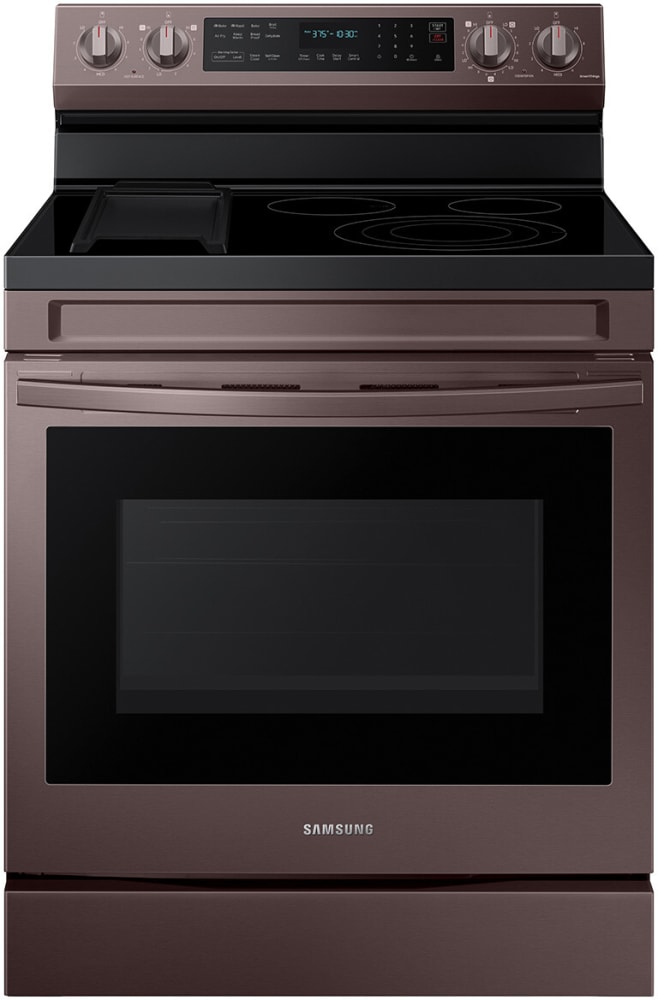 Samsung NE63A6711ST 30 Inch Freestanding Electric Smart Range with 5 Radiant Burners 6.3 Cu. Ft. Capacity Storage Drawer Convection Air Fry Self Steam Clean Sabbath Mode Wi Fi Voice Connectivity Non S...