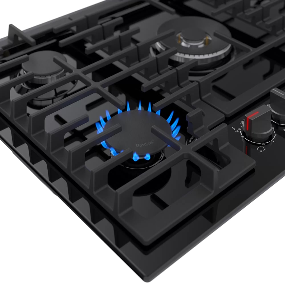 Bosch NGM8048UC 30 Inch Gas Cooktop with 5 Sealed Burners, Cast Iron  Continuous Grates, Dual-Ring Power Burner, OptiSim® Burner, FlameSelect®,  Control Knob + Light Indicator, and ADA Compliant